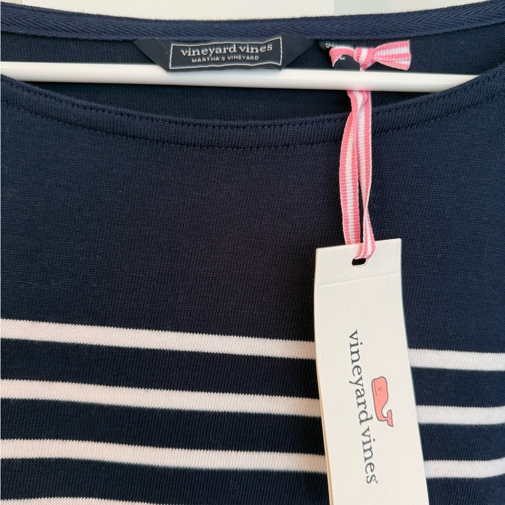 Vineyard Vines Jamestown Stripe Organic Cotton T-shirt In Heather Size L NWT - Picture 3 of 3